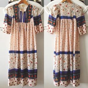 True Vintage Hippie Boho Prairie Dress